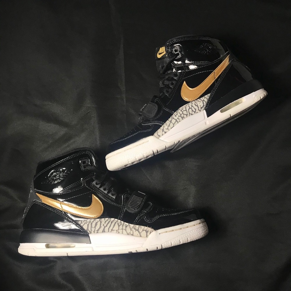 jordan legacy gs ‘black metallic gold’